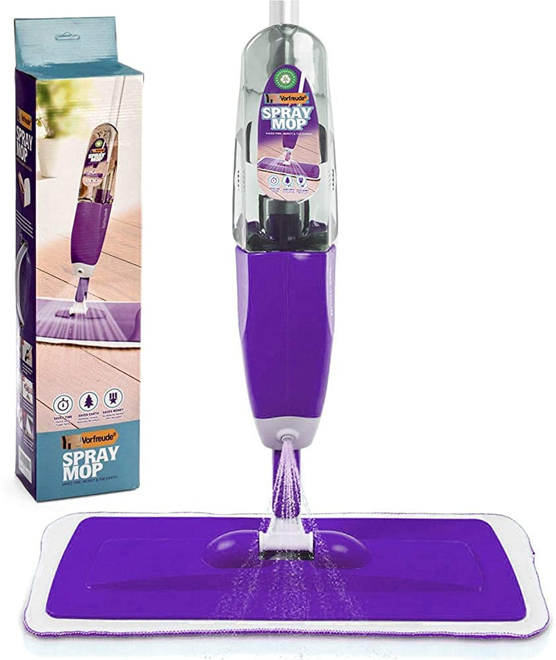 Floor mop with atomizer cleans all floors. Refillable 700ml bottle