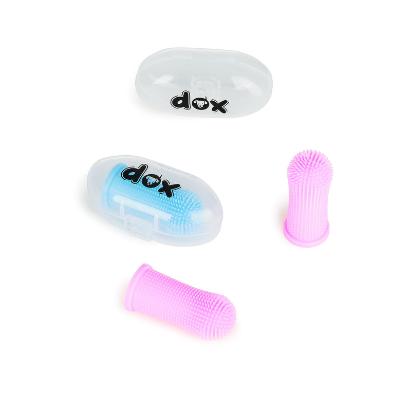 Dog Toothbrush Finger Silicone I 4 Pack Blue