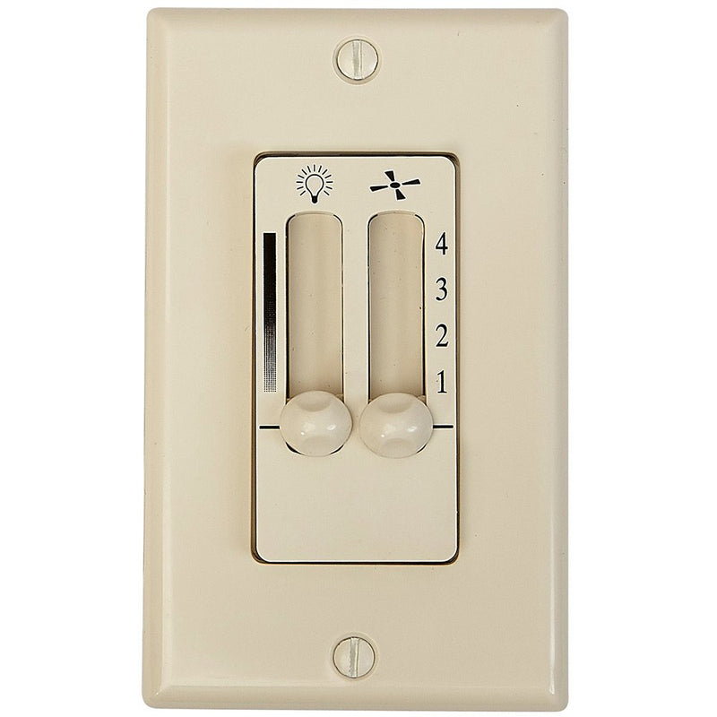 Almond 4 Speed Ceiling Fan Wall Control with LED Dimmer Light Switch Wall