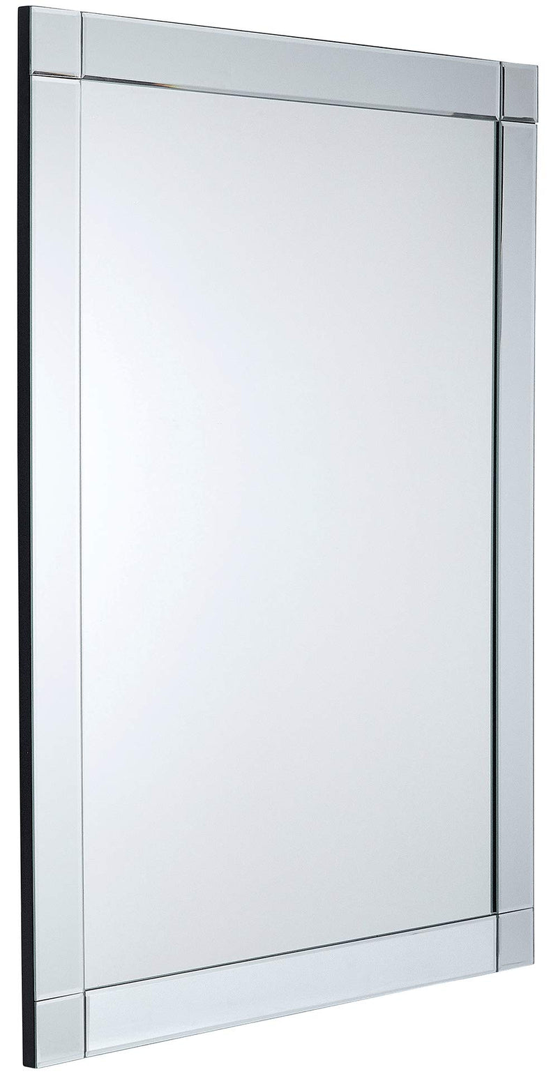 30" x 40" Rectangular Silver Vanity Mirror with Beveled Edge and Square Border