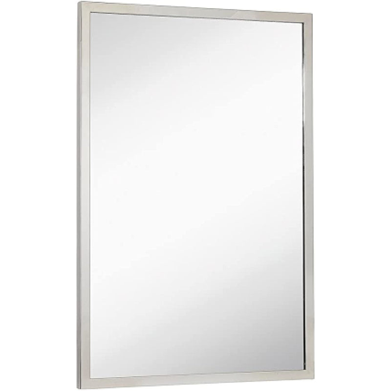 24 x 36 inch full length mirror with polished silver metal frame, commercially available