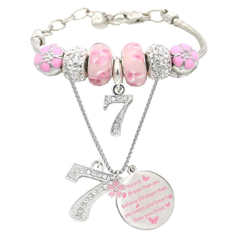 7th Birthday Gifts for Girls 7th Birthday Charm Bracelet 7th Birthday