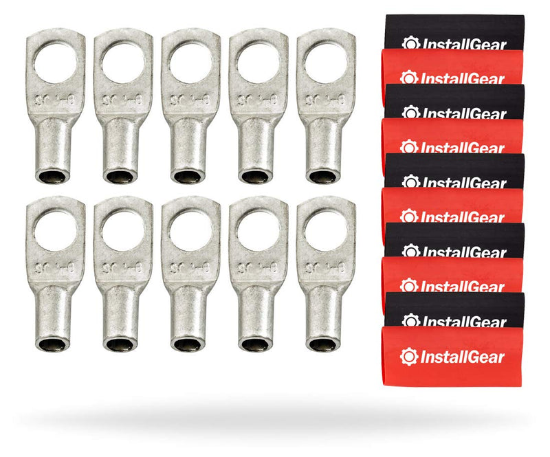 10 Gauge Awg Tinned Pure Copper Ring Terminals with Heat