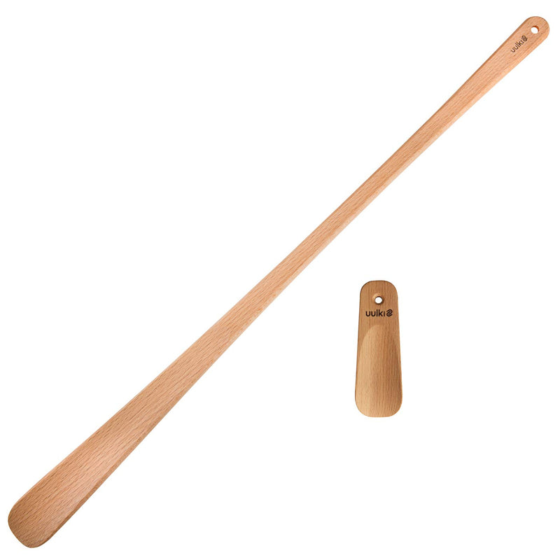 Shoehorn Wood Set of 2 Long (Large 63cm) and Short (Compact 115cm)