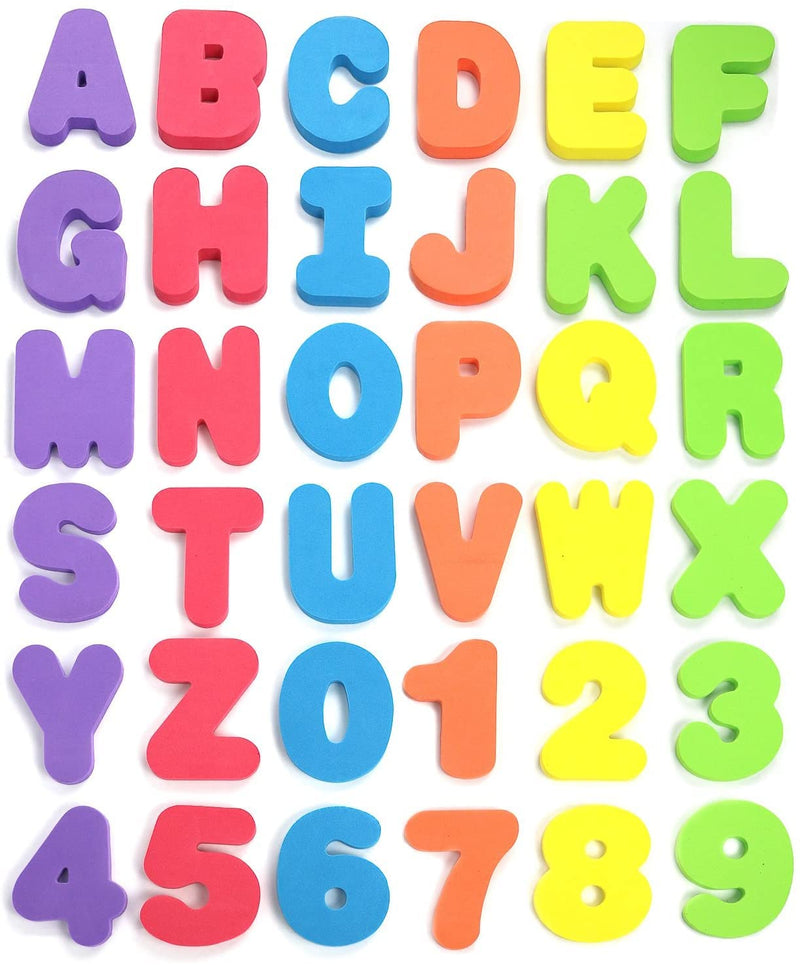 Click N Play 36 Piece Bath Foam Letters and Numbers Playset with Mesh Bag