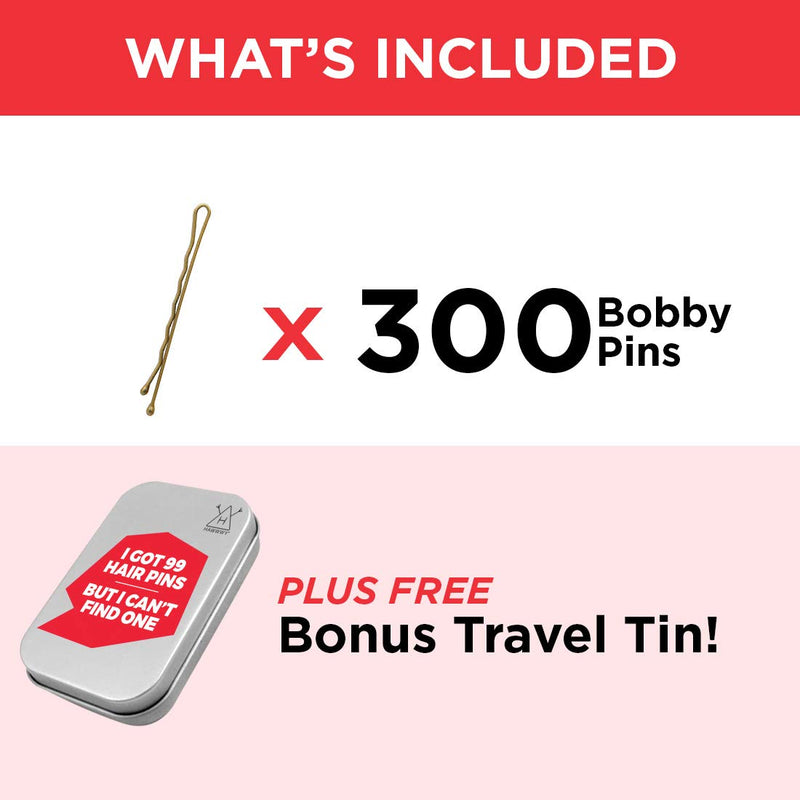 300pcs Bobby Pins with Cute Case for Buns Hairpins for Kids Girls