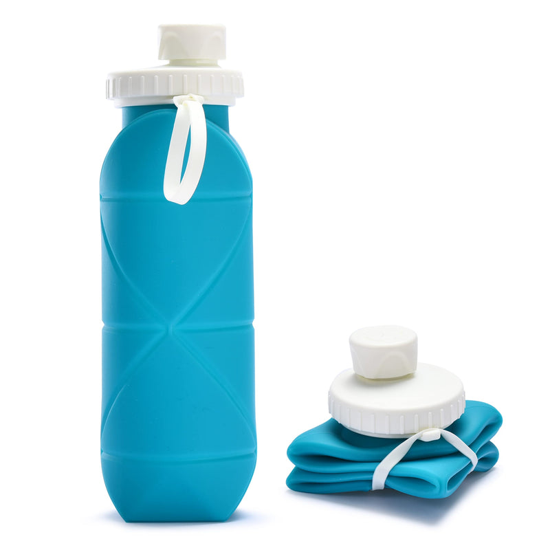 Collapsible Water Bottle 20 Oz (600ml) - Collapsible Silicone Travel Bottle