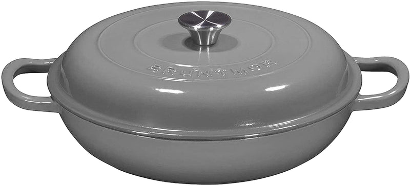 38 Quart Enamelled Cast Iron Dutch Oven with Handles and Lid, 38 Quart Gradient Red