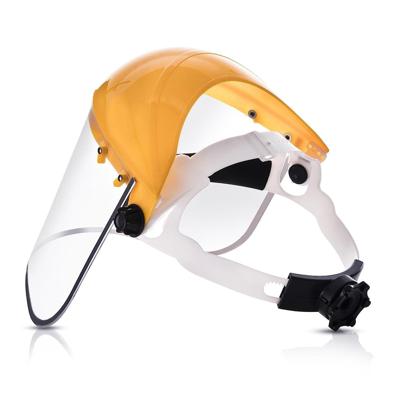 Clear full face protection visor mask for face and head covering - ideal for the automotive industry