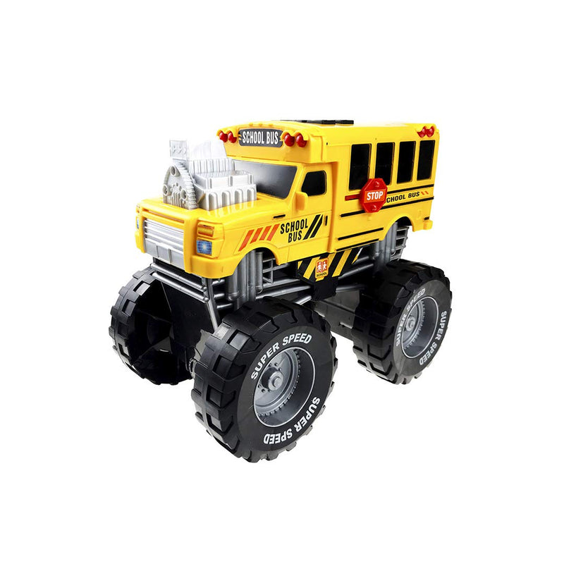 School Bus Monster Truck with Lights and Sounds, School Bus Vehicle Toy,