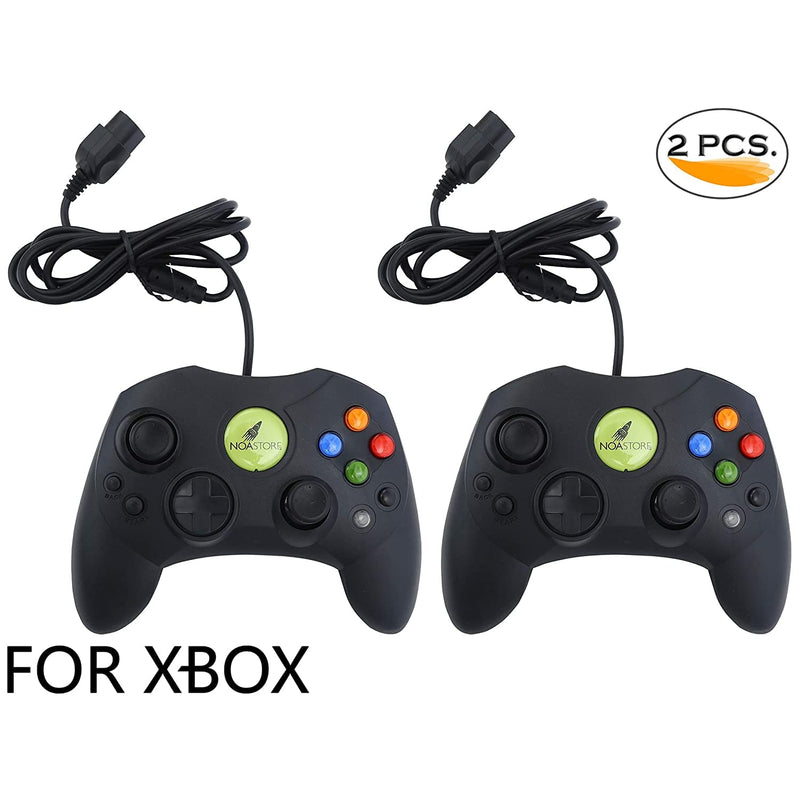 2pcs Black Controller Control Pad Compatible with Microsoft Xbox