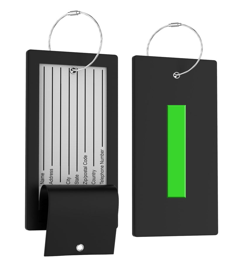 Luggage Bag Tag with Initial - fully bendable stainless steel tag