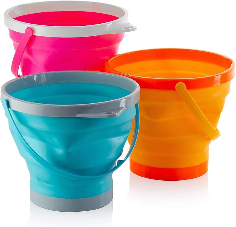 Large Foldable Bucket Bucket Set of 3 Foldable Buckets Multipurpose Beach Bucket