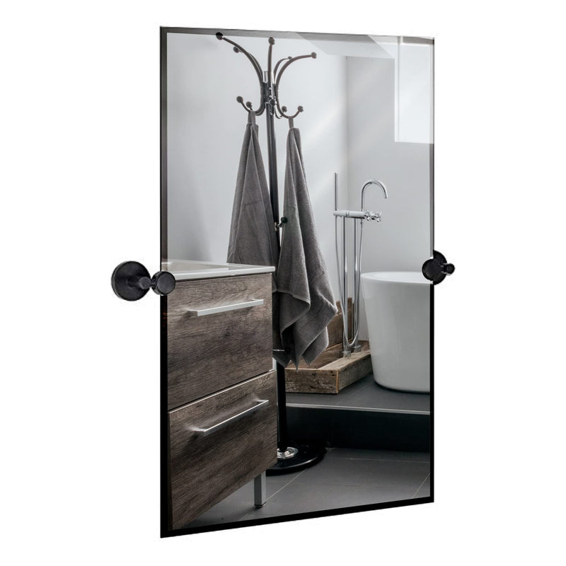 20x30 inch frameless swivel bathroom mirrors with matte black finish