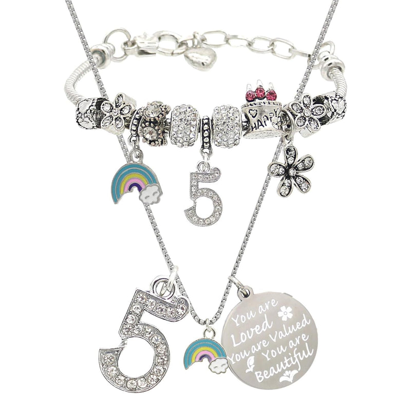 5th Birthday, 5th Birthday Gift, 5th Birthday Gifts for Girls, 5th Birthday Necklace,