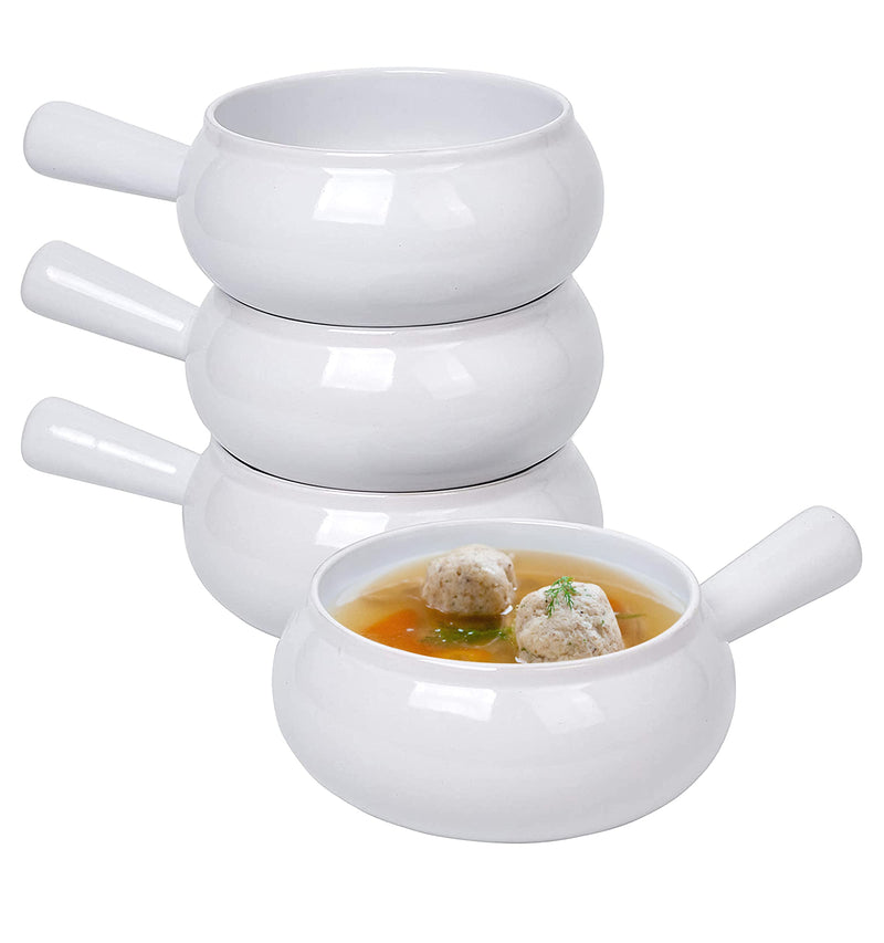 17oz Round Handled Soup Bowls, Set of 4, 17oz Small French Onion Soup