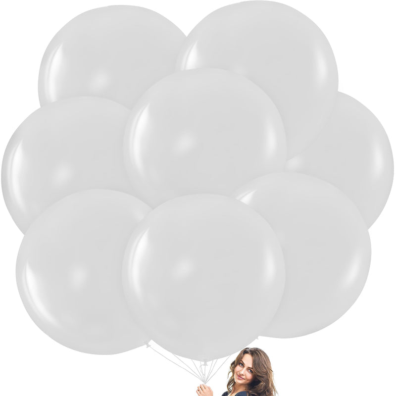 White Giant Balloons - 8 jumbo 36 inch balloons, white balloons for photo shoots