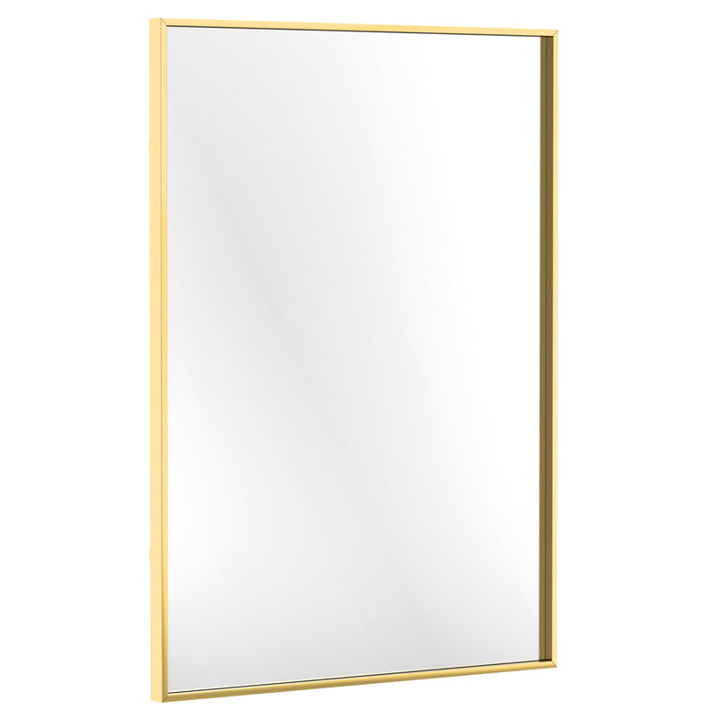 30 x 40 inch gold framed rectangular bathroom mirror for wall