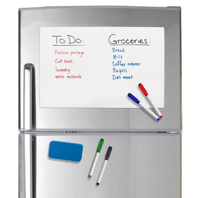 Fridge Reminder Magnetic Dry Erase Whiteboard 17x11 Sheets for Refrigerator