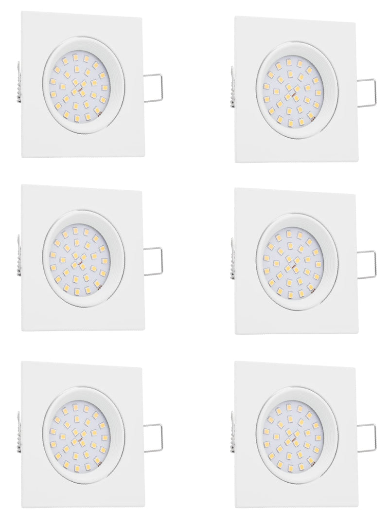 LED recessed spotlight dimmable 4w 400 lumens IP44 only 27mm extra flat installation depth