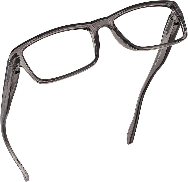 Blue light blocking reading glasses (gray, 125x magnification) for computers