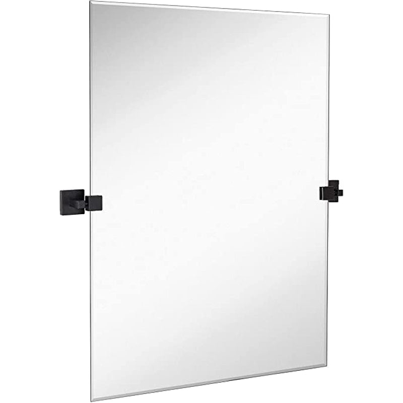 30 x 40 inch swivel wall mirror including matte black square wall brackets