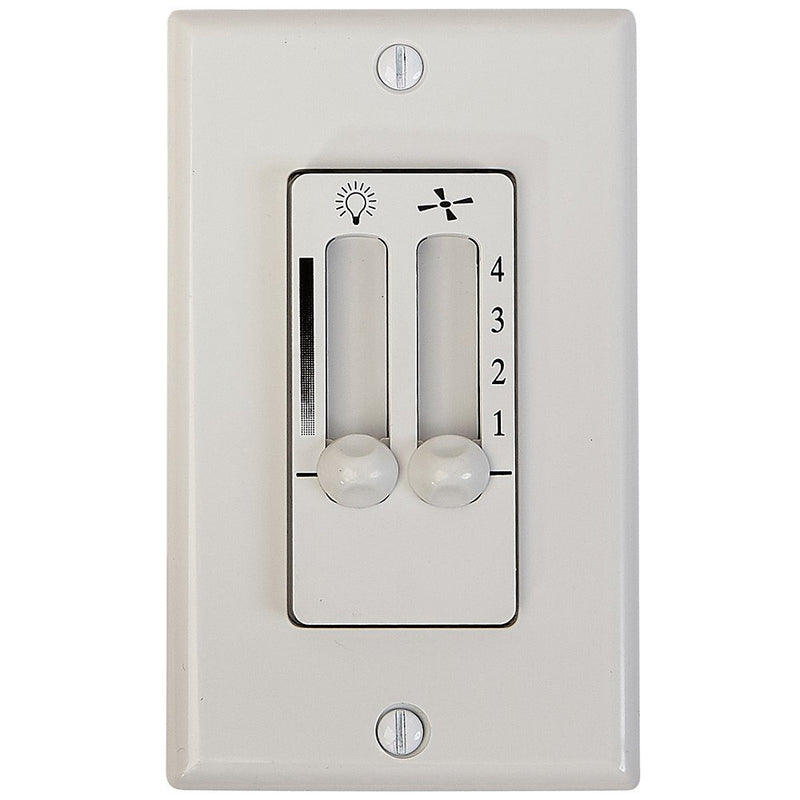 White 4 Speed Ceiling Fan Wall Control with LED Dimmer Light Switch Wall