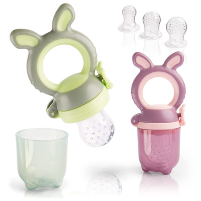 2 fruit teats for babies and toddlers. 6 replacement teats in 3 sizes