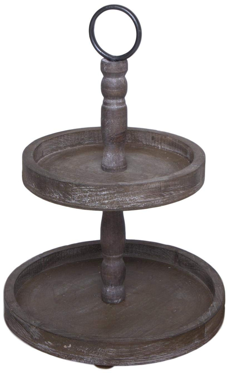 2 Tier Wooden Tray Rustic Farmhouse Decor Rustic Serving Cake Stand