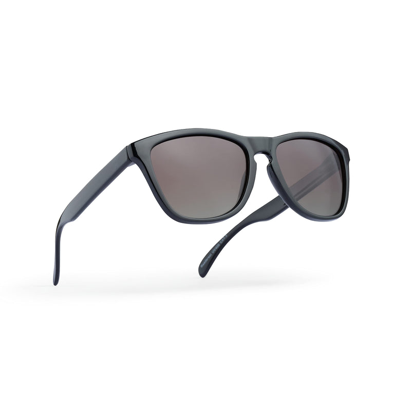 Polarized sunglasses, square sunglasses with black frame and brown fade