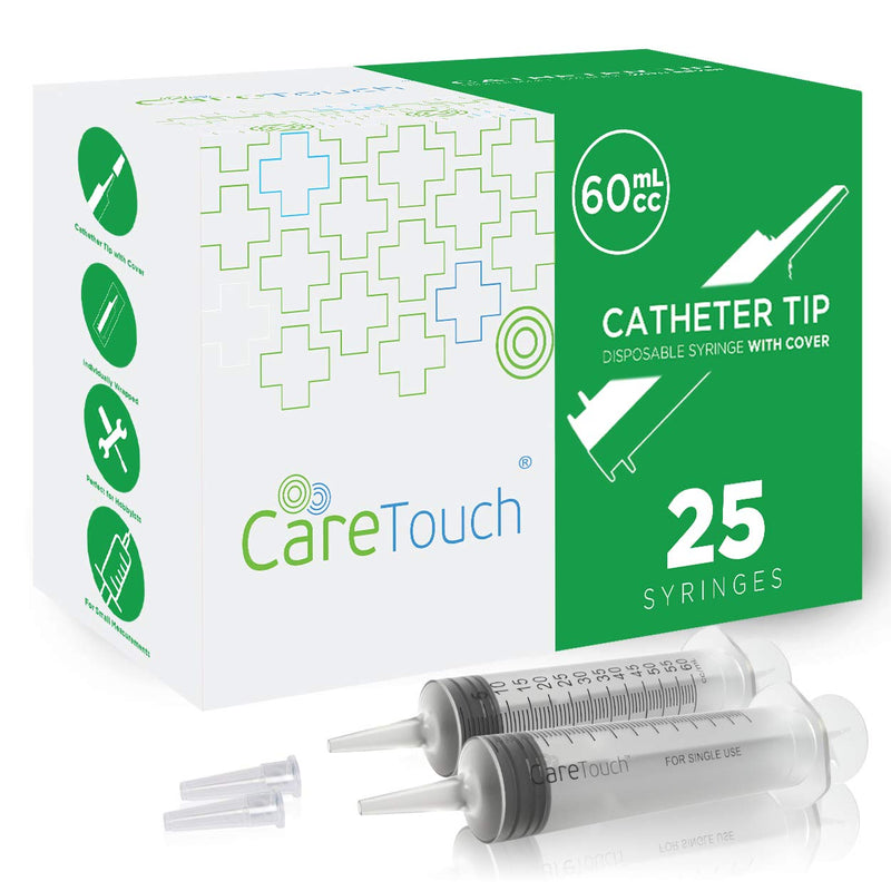 60ml Syringe with Catheter Tip and Covers - Pack of 10 60ml Syringes with Catheter