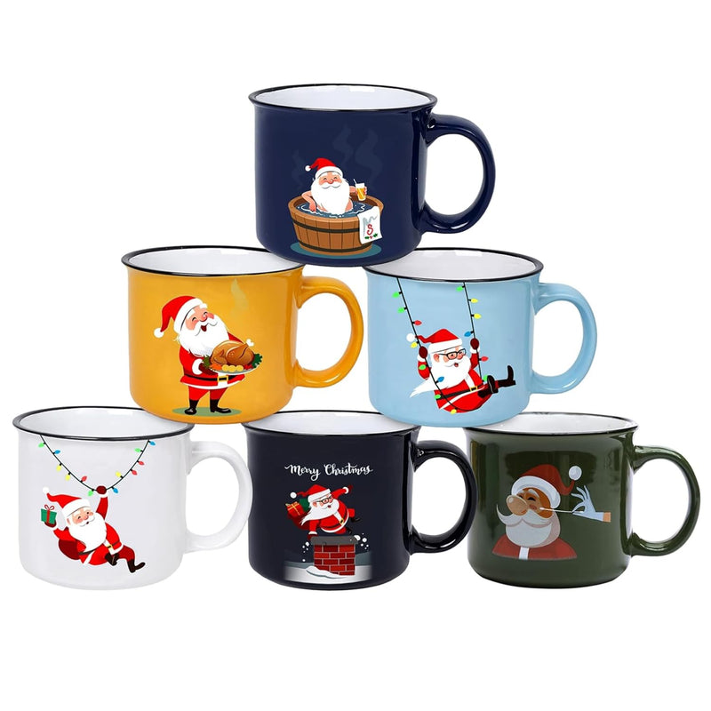 14 Ounce Christmas Coffee Cups Set of 6, Best Christmas Gifts for Women, 14 Ounce