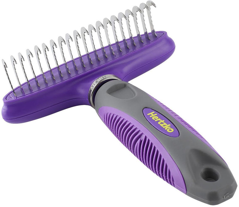 Undercoat detangling comb with long, rounded blade for cats and dogs - dog brush