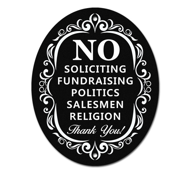 Metal Yard Sign - No Soliciting Outdoor - Durable, Sturdy Dibond