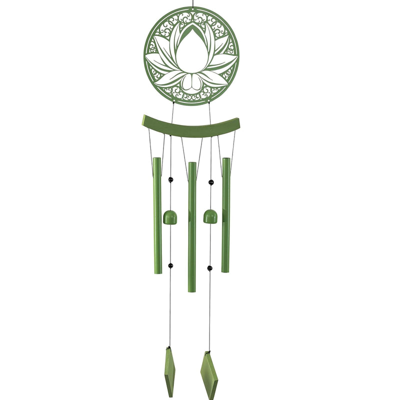 37" H Outdoor Lotus Medallion Wind Chimes Unique Medallion Lotus Wind Chimes