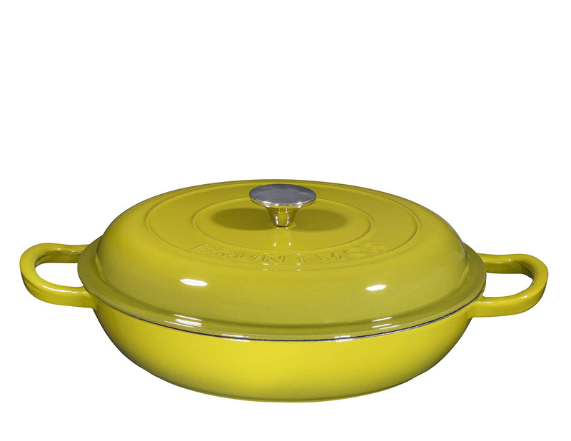 38 Quart Enameled Cast Iron Dutch Oven with Handles and Lid, 38 Quart Lime Green