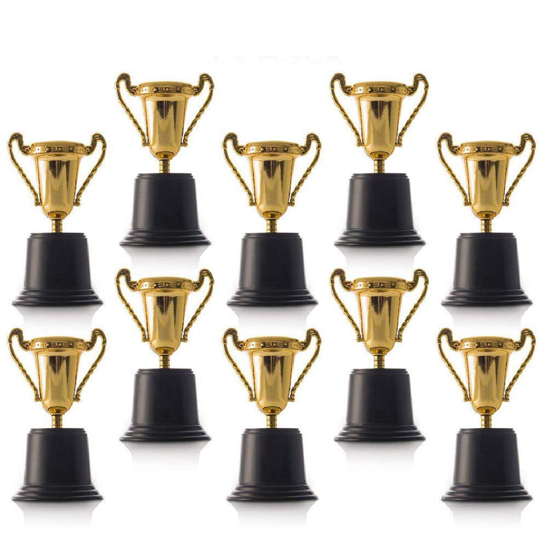 Plastic Trophies - Pack of 12 - 5" - Gold Metallic Large Trophies for Kids