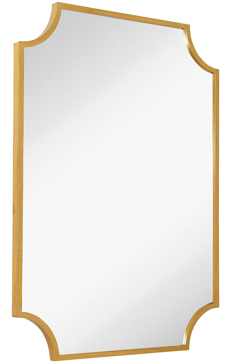 Brass Frame Mirror - Wavy Glass Vanity Mirror for Bathroom Wall