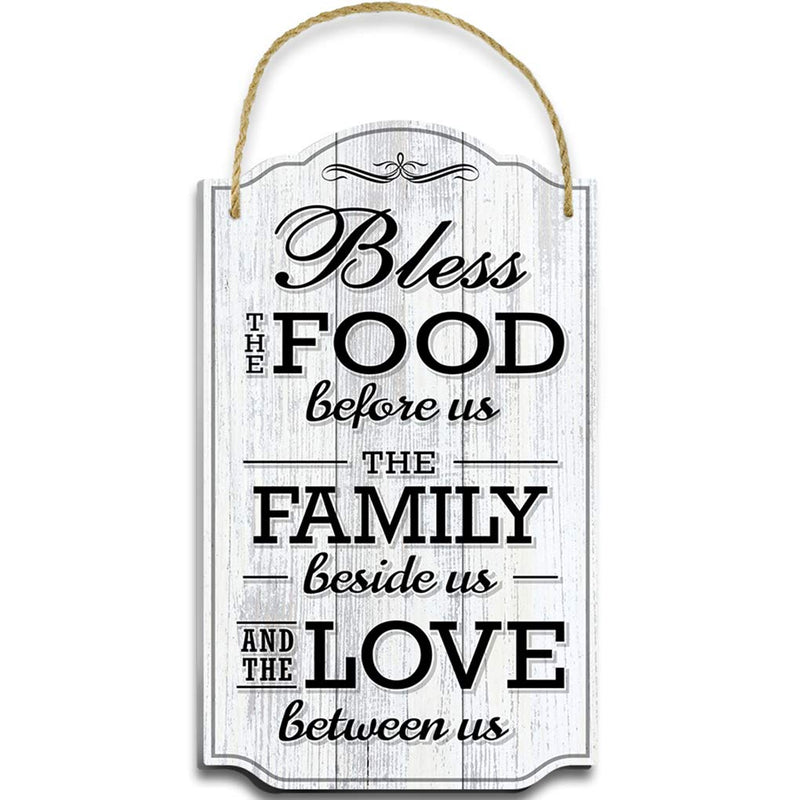 Bless The Food Before Us Kitchen Wall Decor - Black and White Kitchen Decor