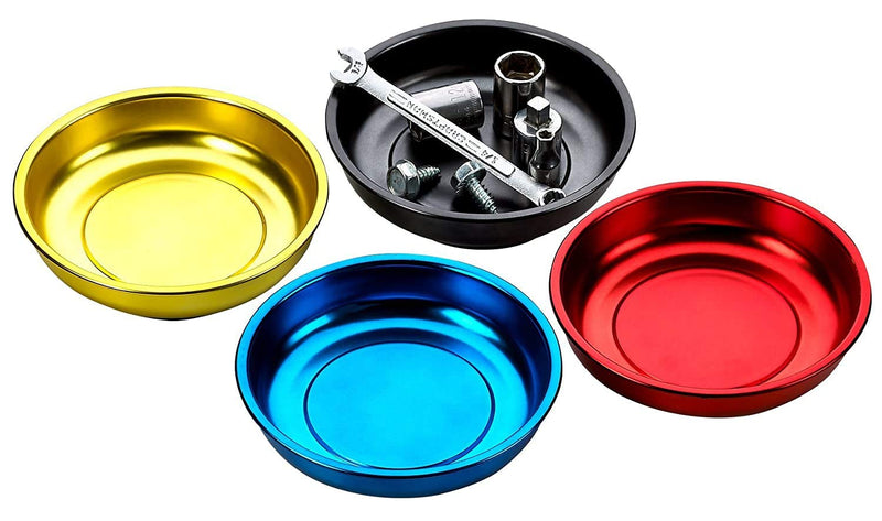 Magnetic Mini Tray Holders - Pack of 4, Multicolor - for Use in the Garage, Home,