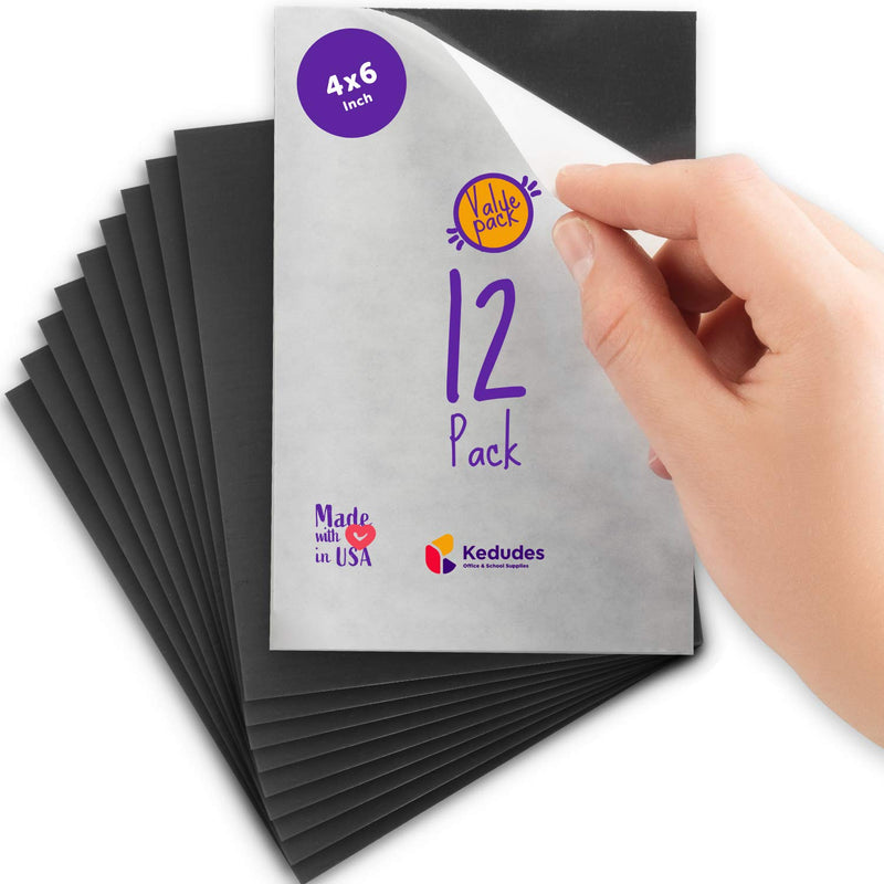 Flexible Magnetic Sheets with Glue, Magnetic Paper, 4" x 6" - Business Card