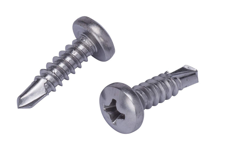 8 x 5/8" Self Drilling Flat Head Phillips Screw (100pcs) 410 Stainless Steel