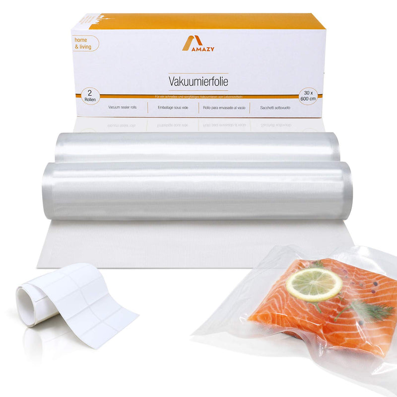 Vacuum sealing film (2 rolls 20 x 600 cm) including labels 2 individual