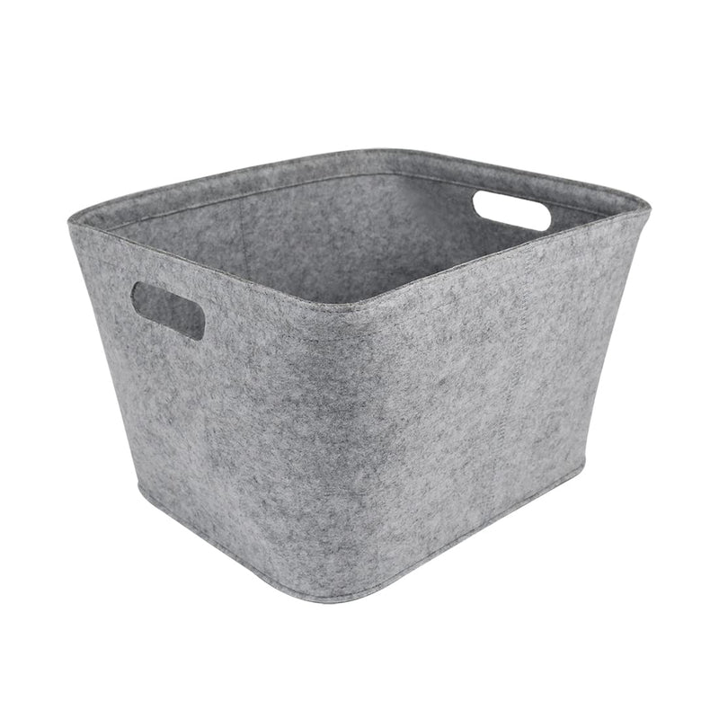 Felt storage basket for organizing shelves, laundry and closets