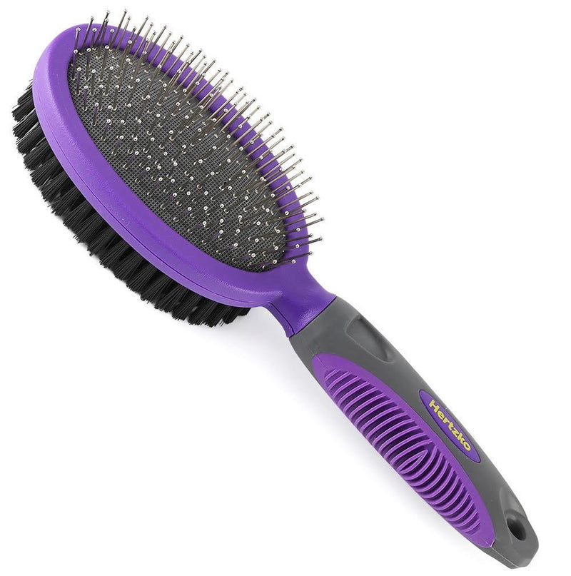 Double-sided pin and bristle brush from - for dogs and cats with long or short