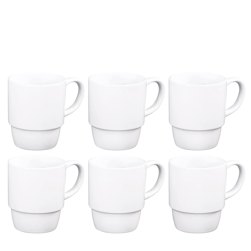 18oz Coffee Mug Set Simple Stackable 6 Piece Cute 18oz Porcelain Mug Set