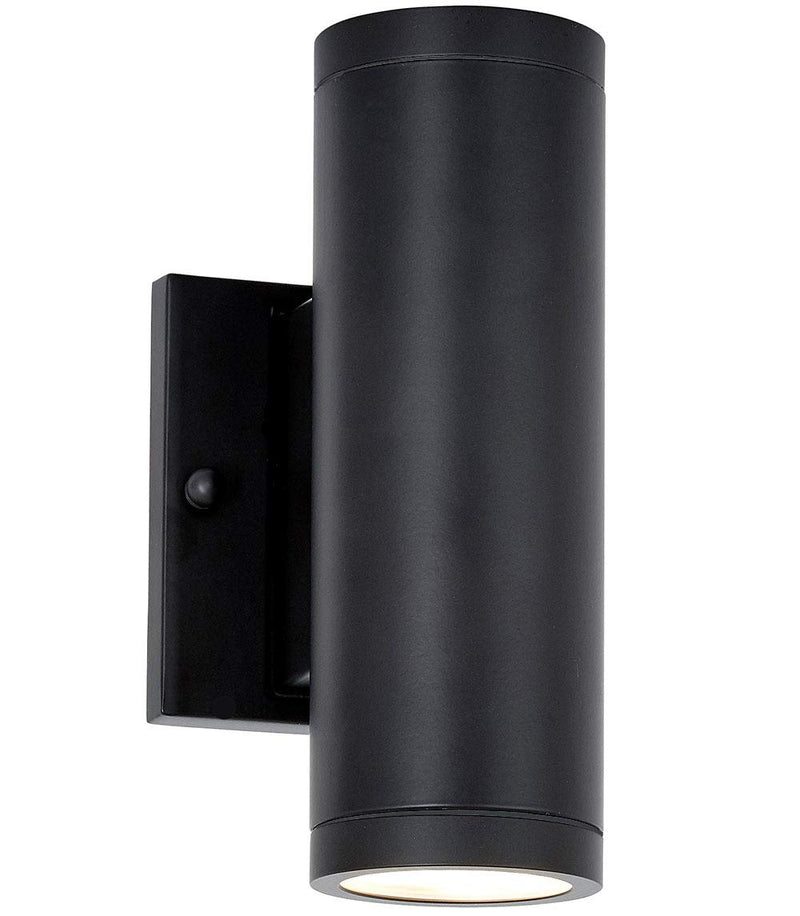 8 Inch Outdoor Wall Light Up Down Cylinder Light Black Modern Exterior