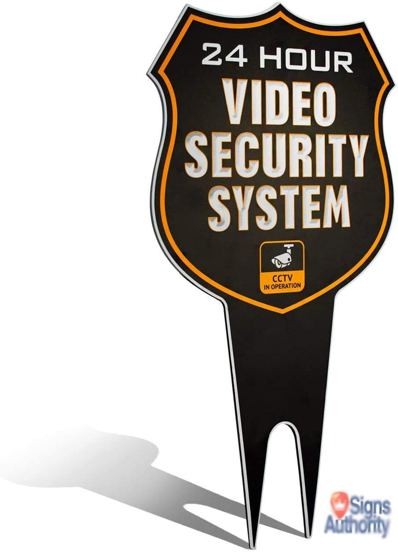 24 Hour Video Surveillance Warning Sign - Outdoor Signage