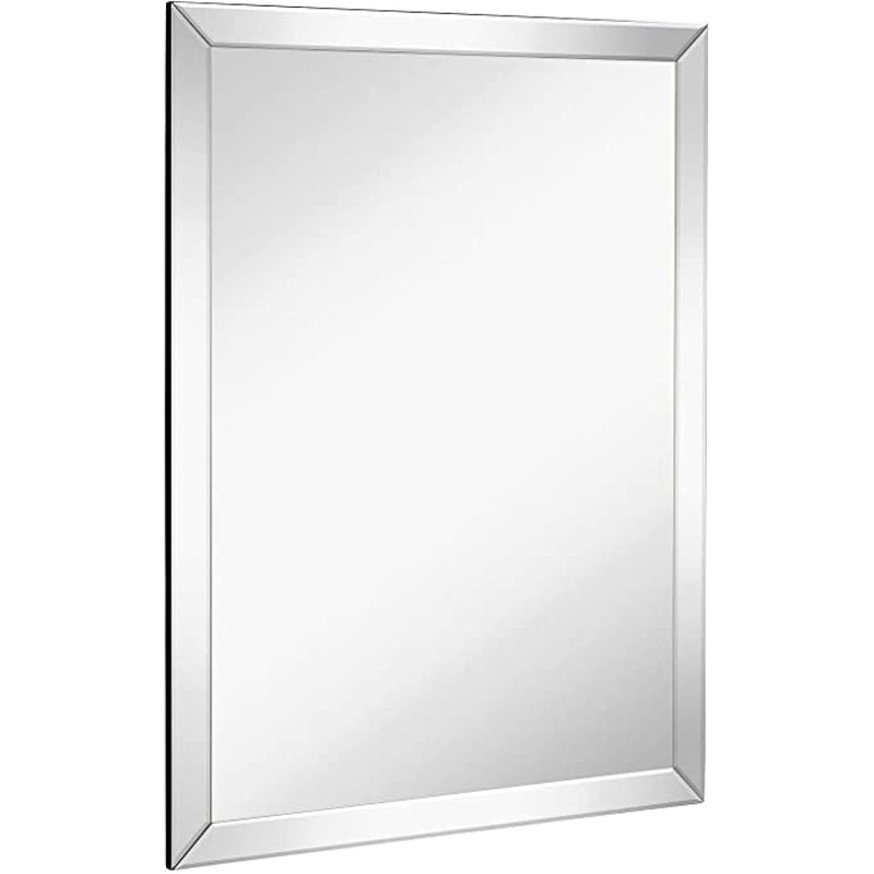 30" x 40" Rectangular Mirror with Polished Silver Frame for Wall Large