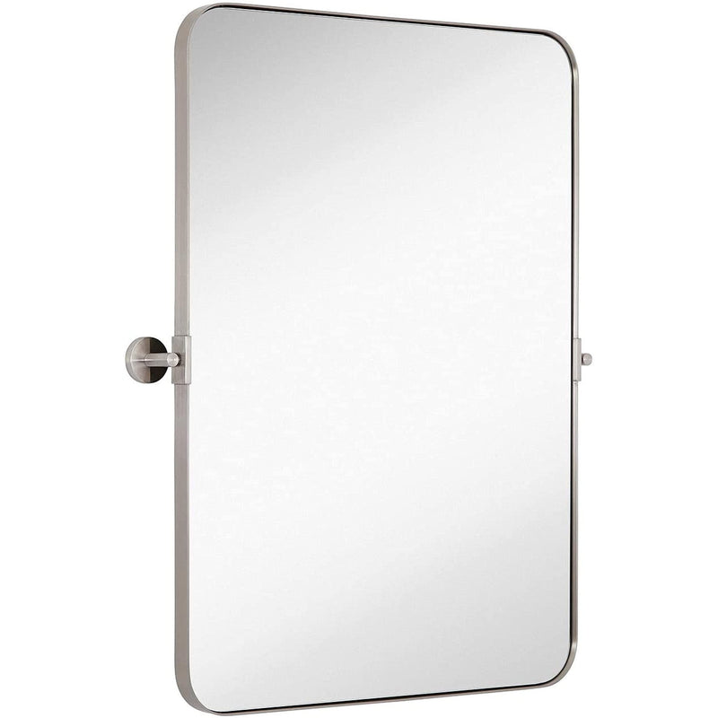 22x 30 inch brushed silver metal frame mirror swivel mirrors